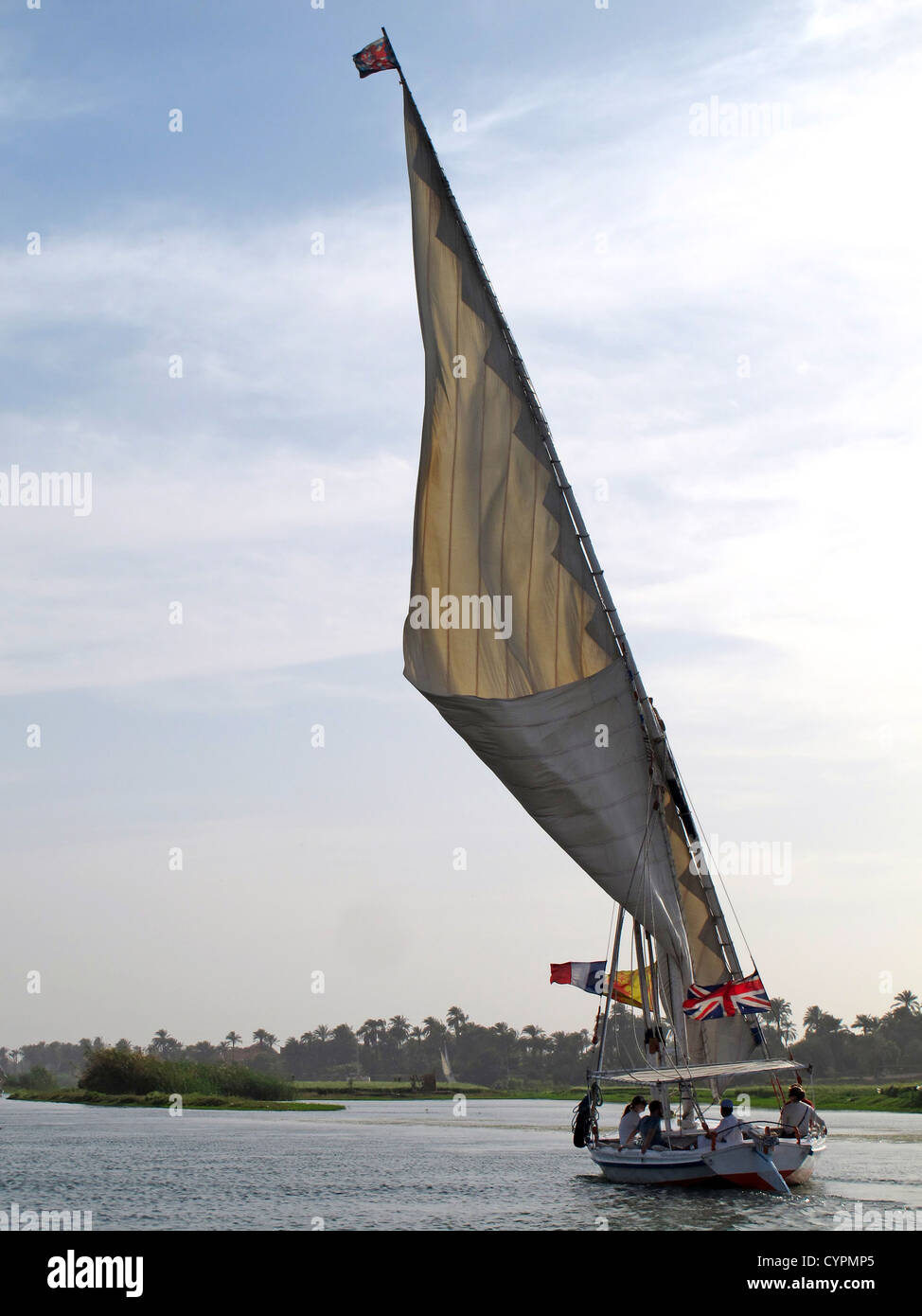 Felucca Sailboat in the Nile River at Luxor Egypt Stock Photo - Alamy