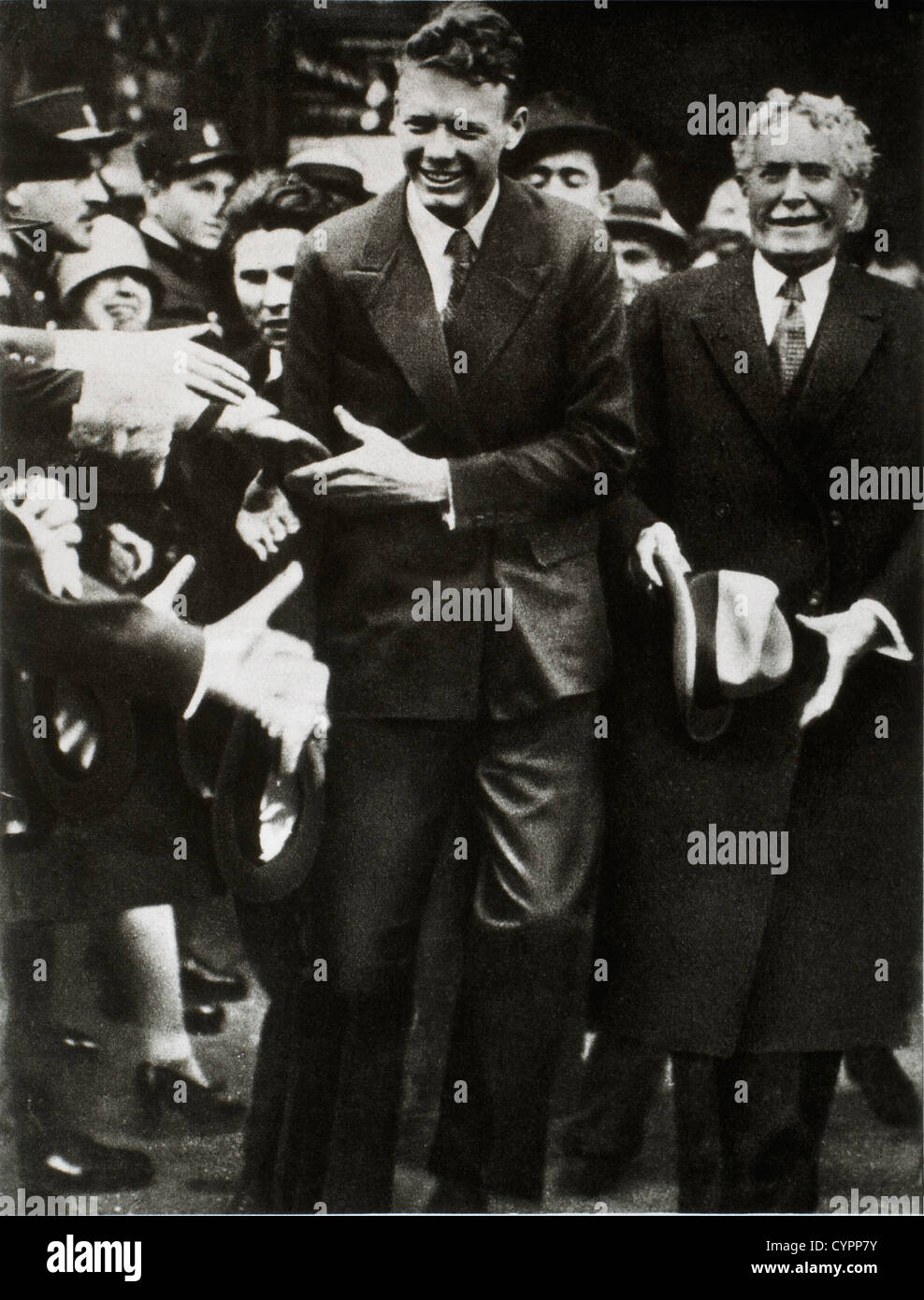 Charles Lindbergh Upon his Arrival in Paris, France, After First Trans