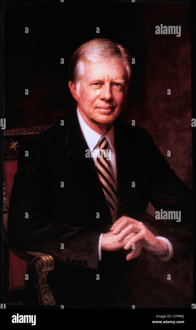 James Earl "Jimmy" Carter (1924- ), 39th President of the United States, Official Presidential Portrait Stock Photo