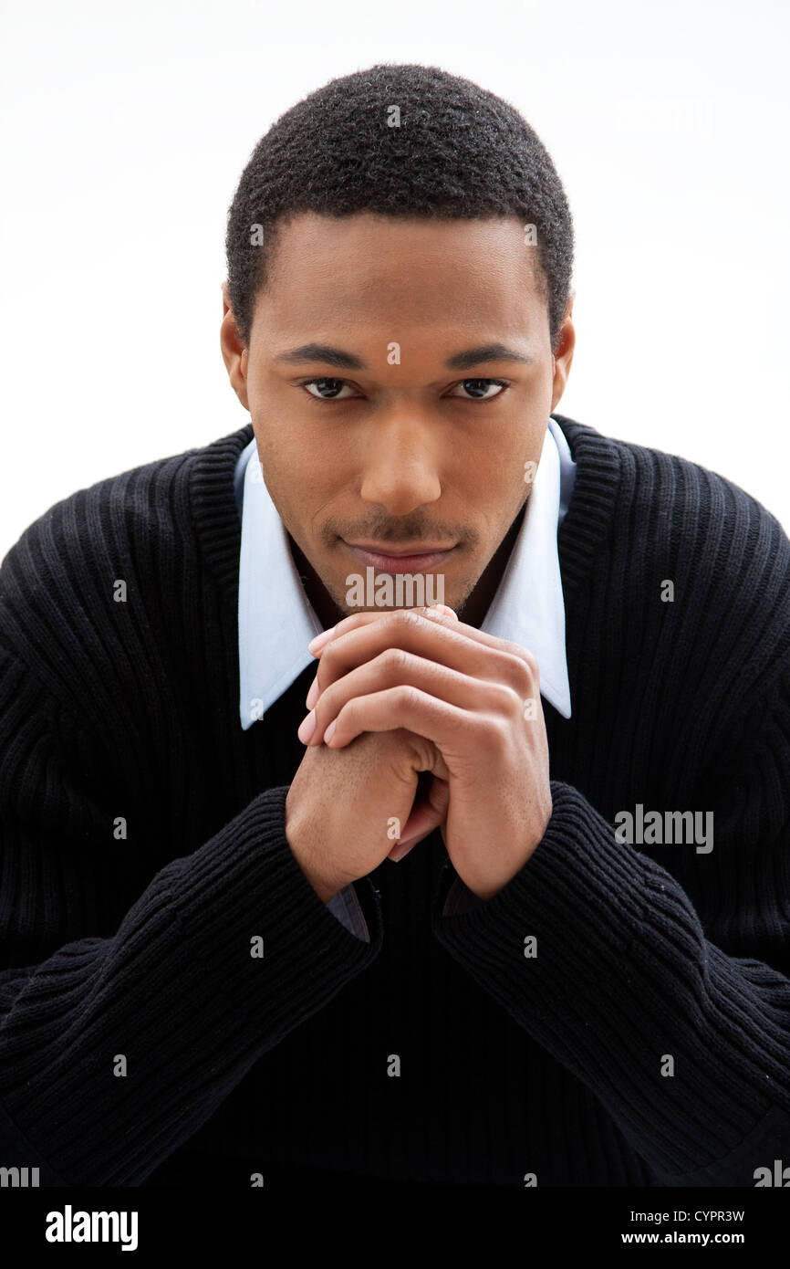 Male in black shirt hi-res stock photography and images - Alamy