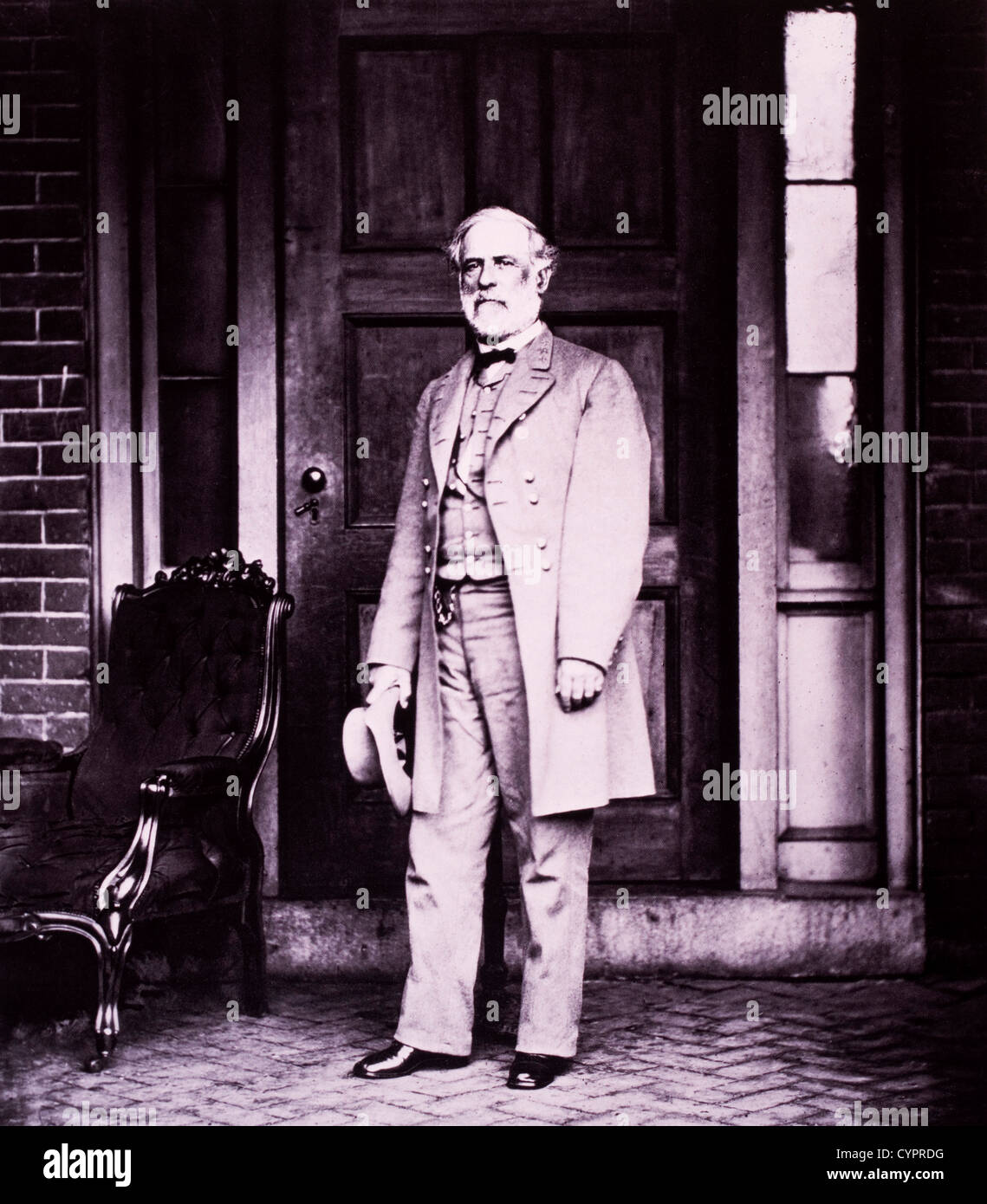 Robert E. Lee (1807-1870), General in Chief of the Confederate Armies, Photograph, 1865, by Mathew Brady at Lee's Home in Richmond, Virginia, USA Stock Photo