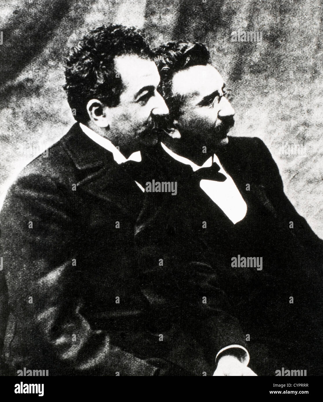 Louis Jean (1864-1948) and Auguste (1862-1954) Lumiere, French Inventors of the Cinematographe, Portrait Stock Photo