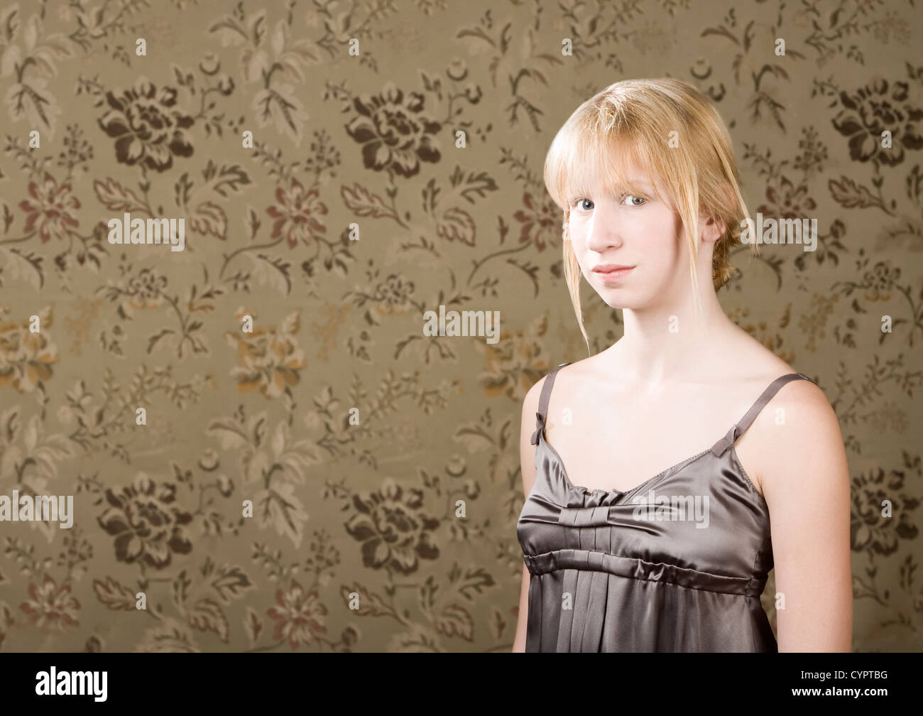 Young girl in a party dress Stock Photo - Alamy