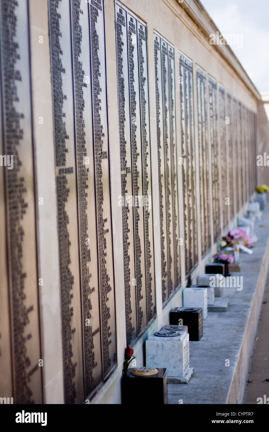 The wall of the Royal Navy war memorial in Southsea, Portsmouth Stock Photo Alamy