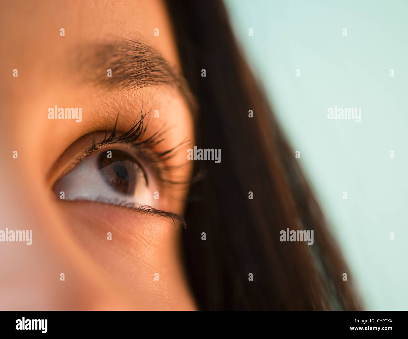 Close up of Hispanic teenager's eye Stock Photo