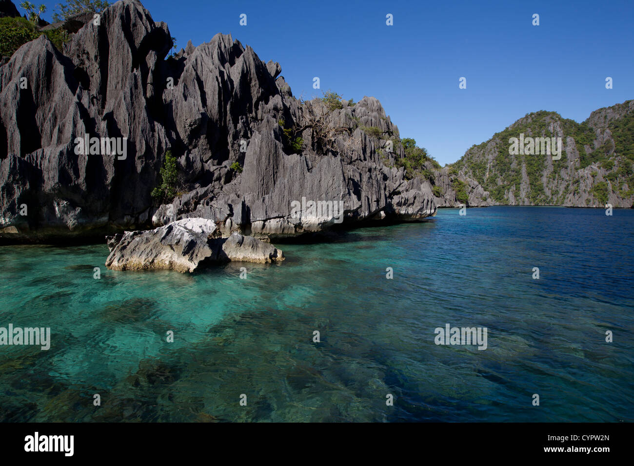 Limestone Rocky Outcrops,Coron'Palawan,Philippines Stock Photo