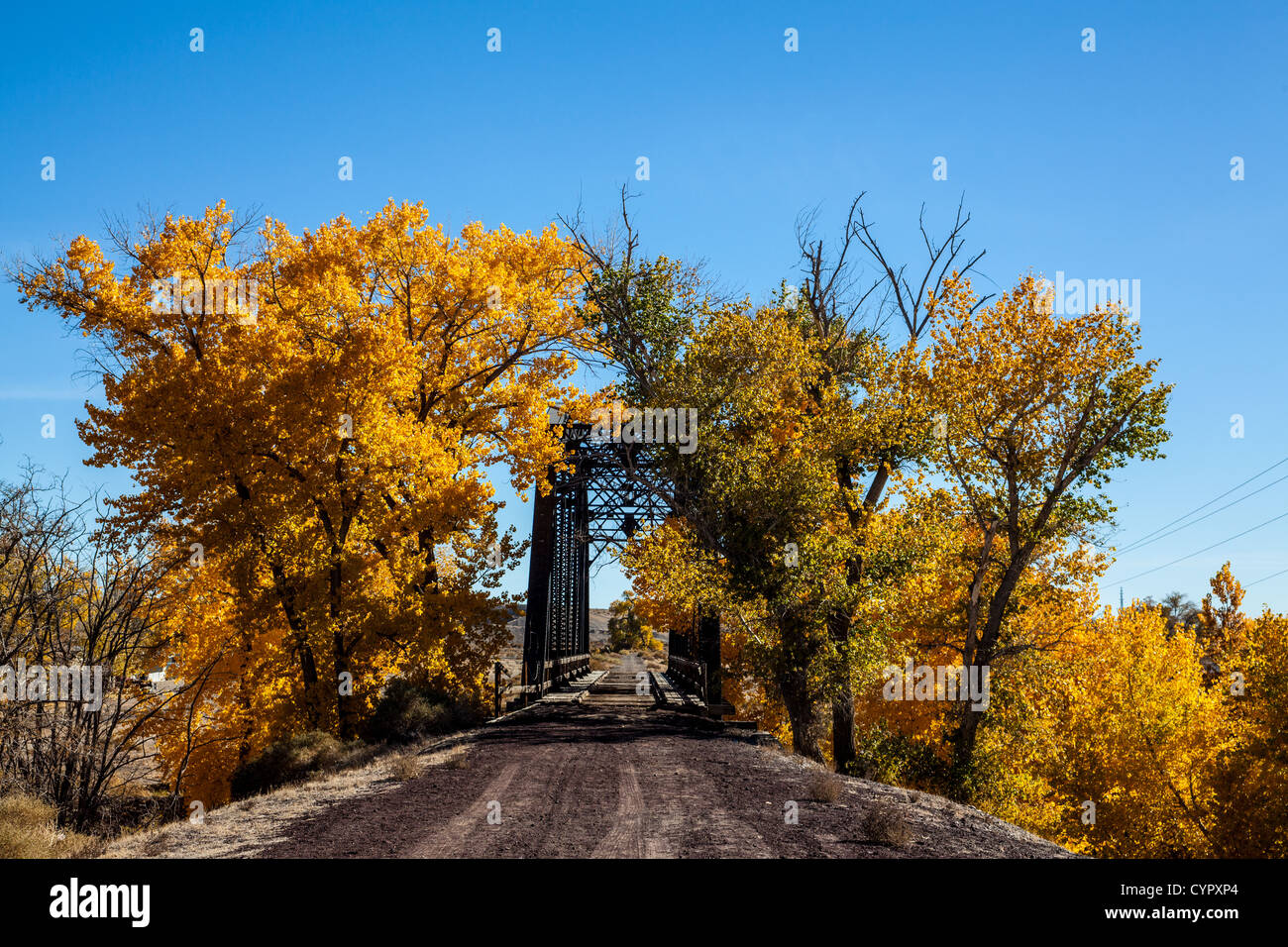 An Iron bridge over the Truckee river in Wadsworth Nevada along the