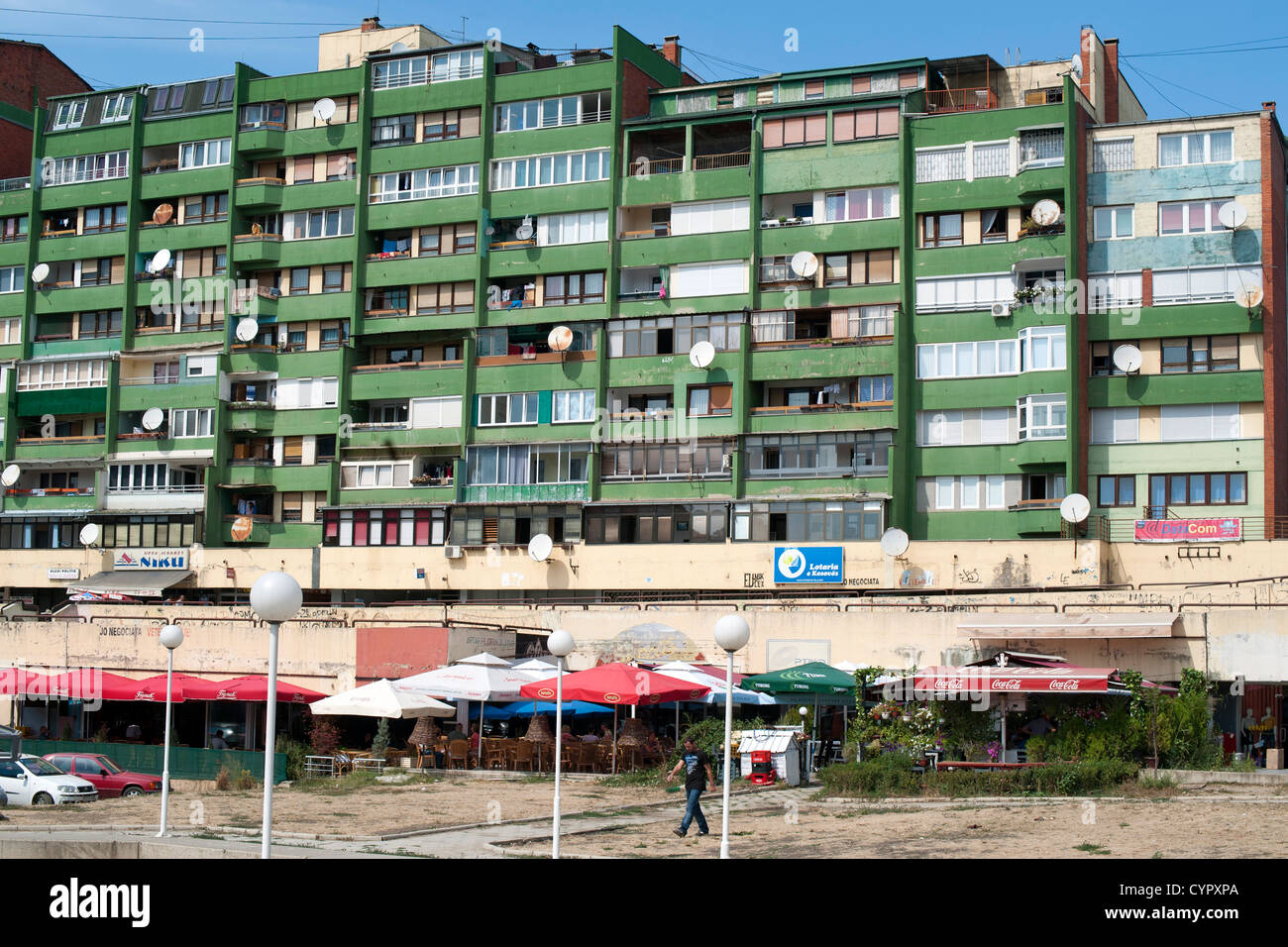 Apartment buildings in Pristina, the capital of the Republic of Kosovo