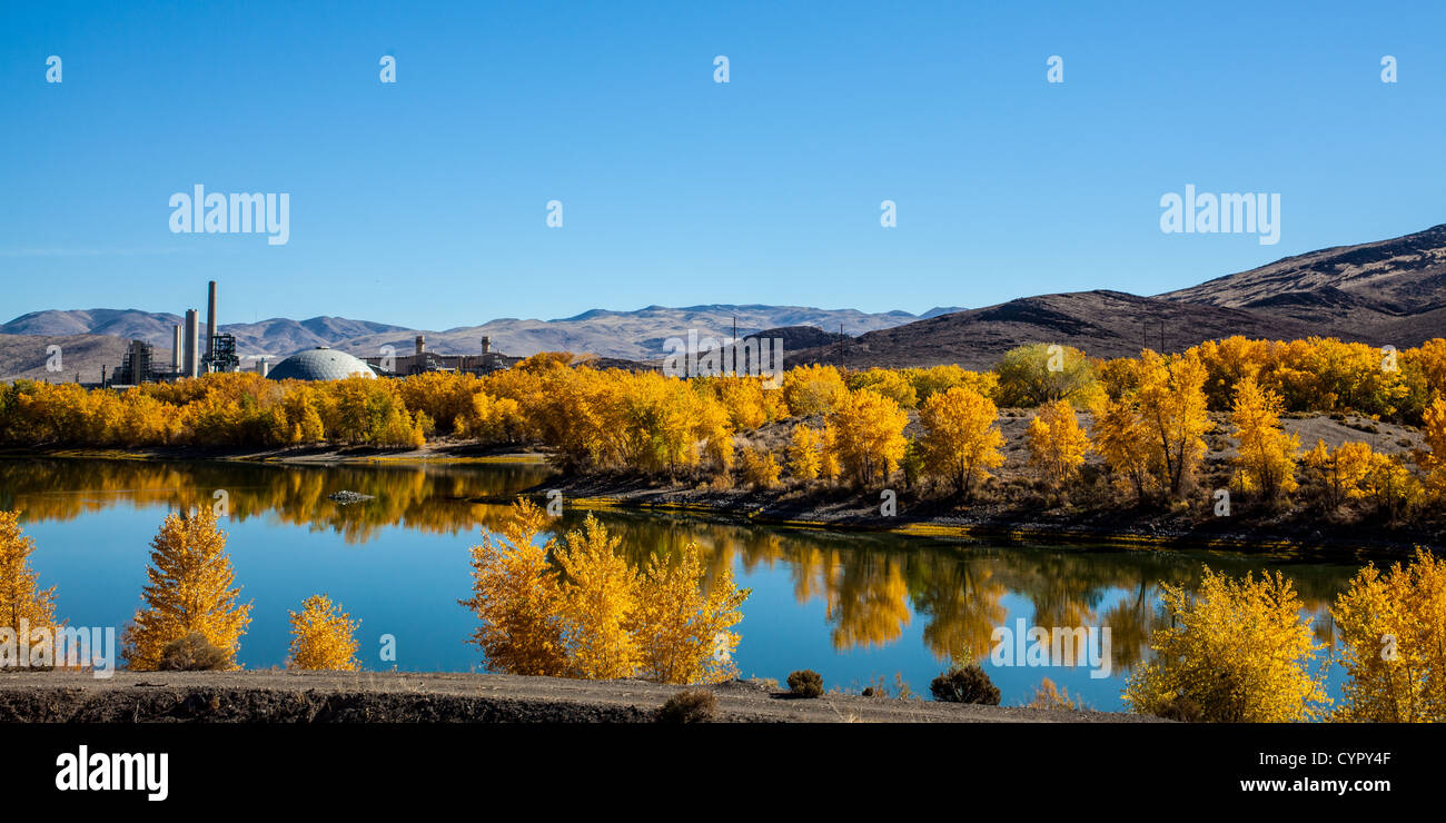 Tracy Power plant in Northern Nevada in the Fall of 2012 along Interstate 80 Stock Photo