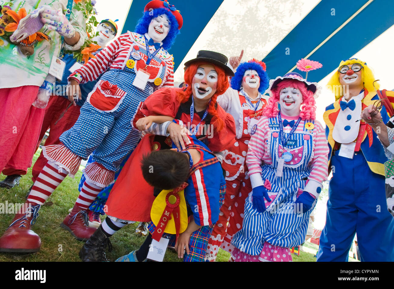 Clowns at the annual Great CIrcus Parade, Milwaukee, Wisconsin Stock