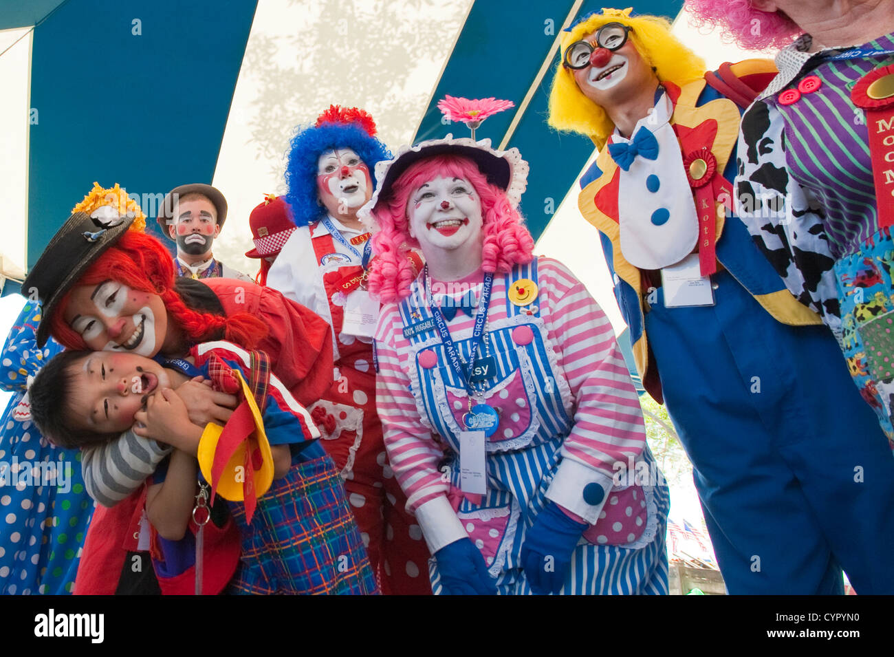 Clowns at the annual Great CIrcus Parade, Milwaukee, Wisconsin Stock
