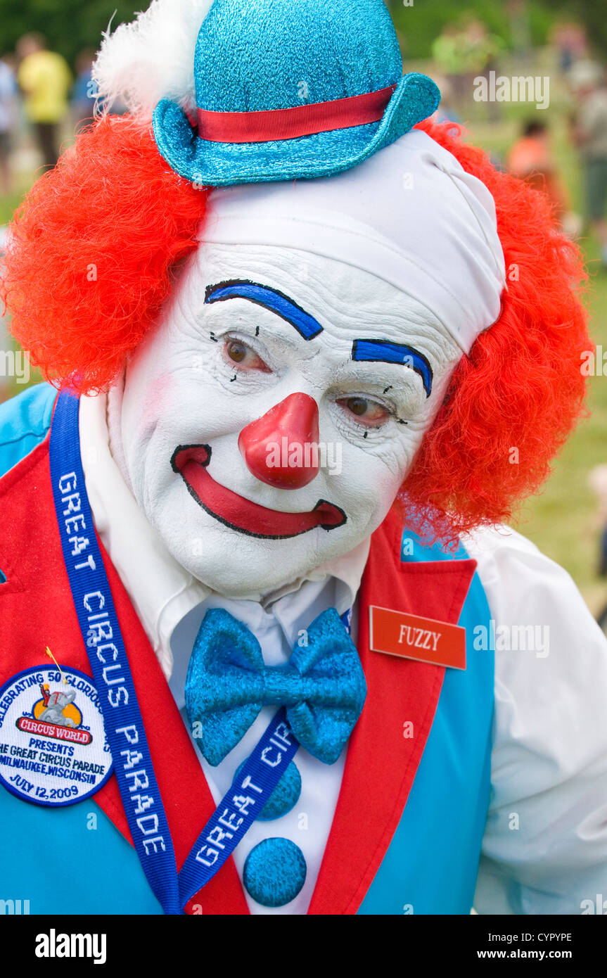 Clown at the annual Great CIrcus Parade, Milwaukee, Wisconsin Stock