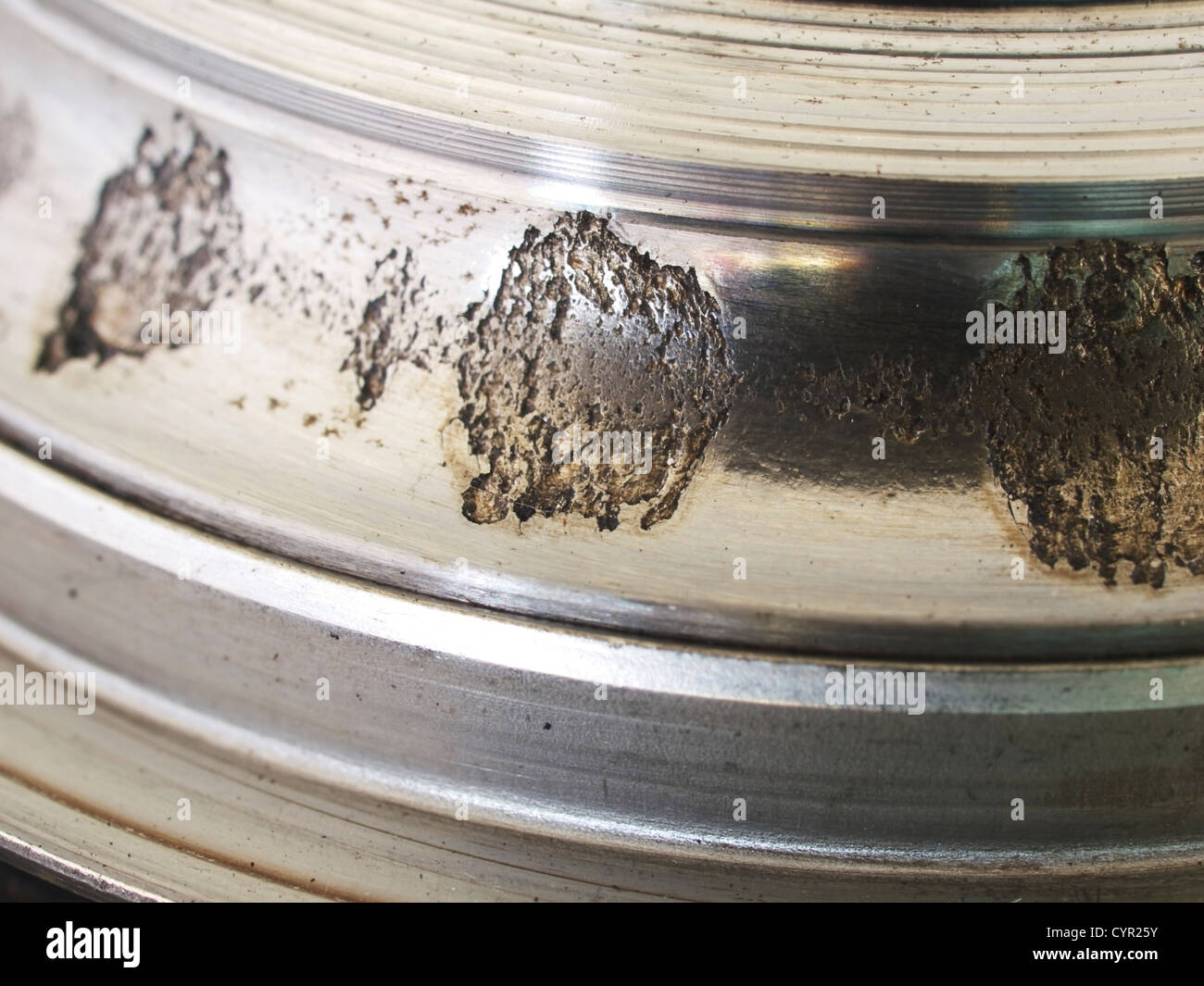 pitted surface of an angular contact ball bearing Stock Photo Alamy