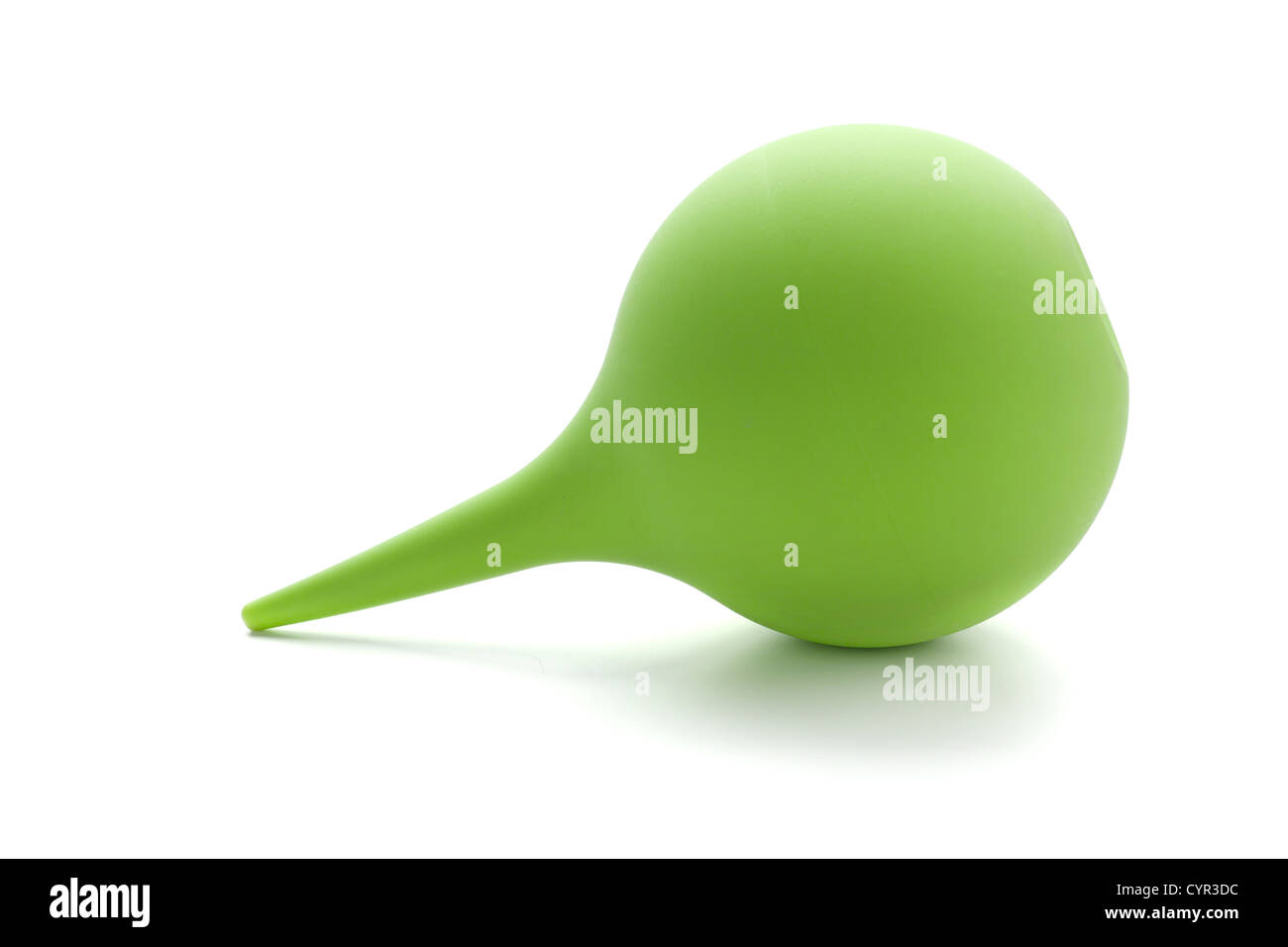 Green rubber pear (enema). Isolated on white Stock Photo