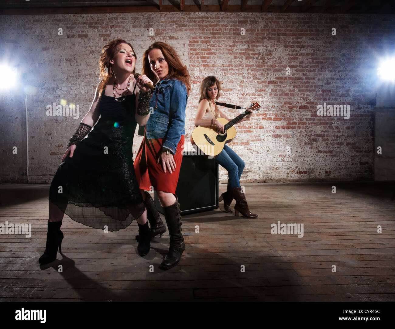 Female pop or country and western band Stock Photo - Alamy