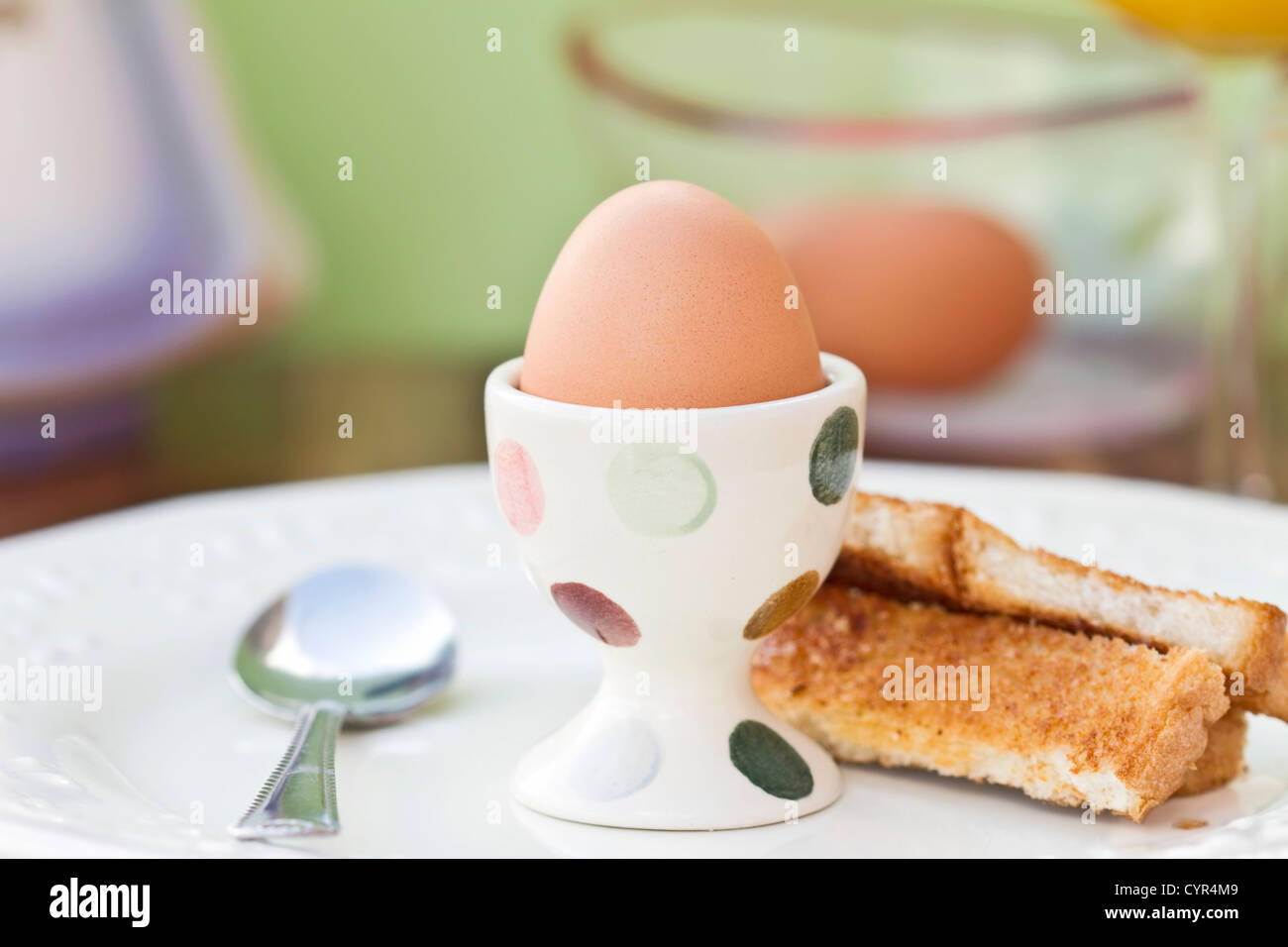 Soft boiled egg. Stock Photo