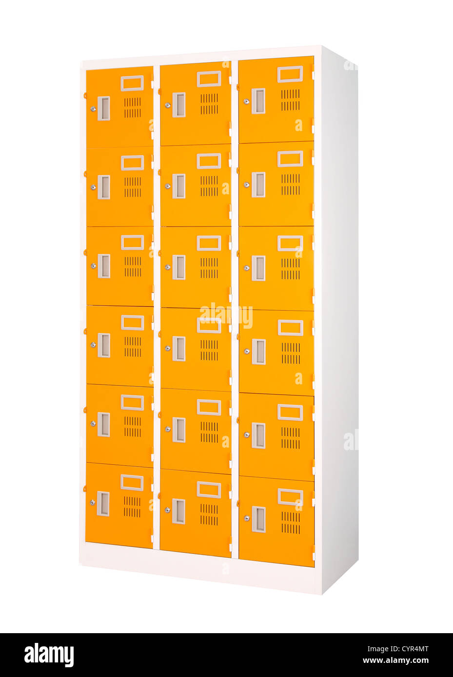 Beautiful and colorful locker in bright orange color isolates Stock Photo