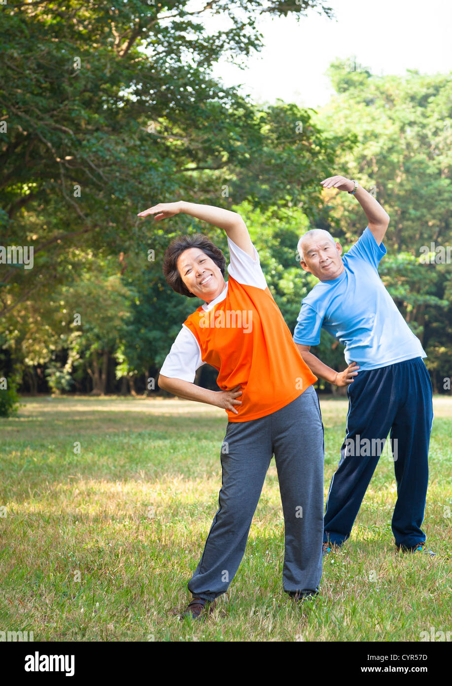 asian senior couple in the park Stock Photo - Alamy