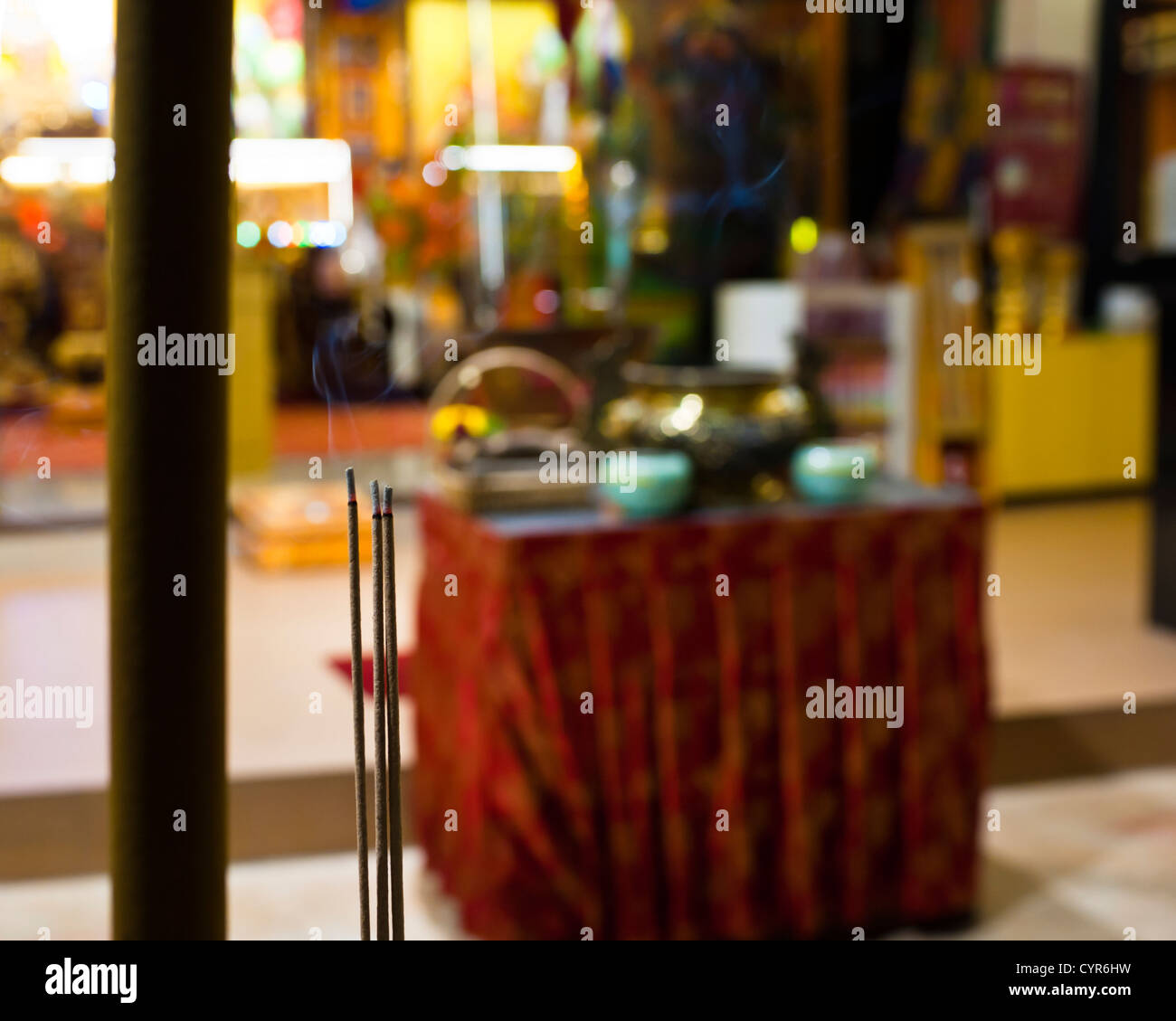 Incense burning in a street at night,Singapore Stock Photo Alamy