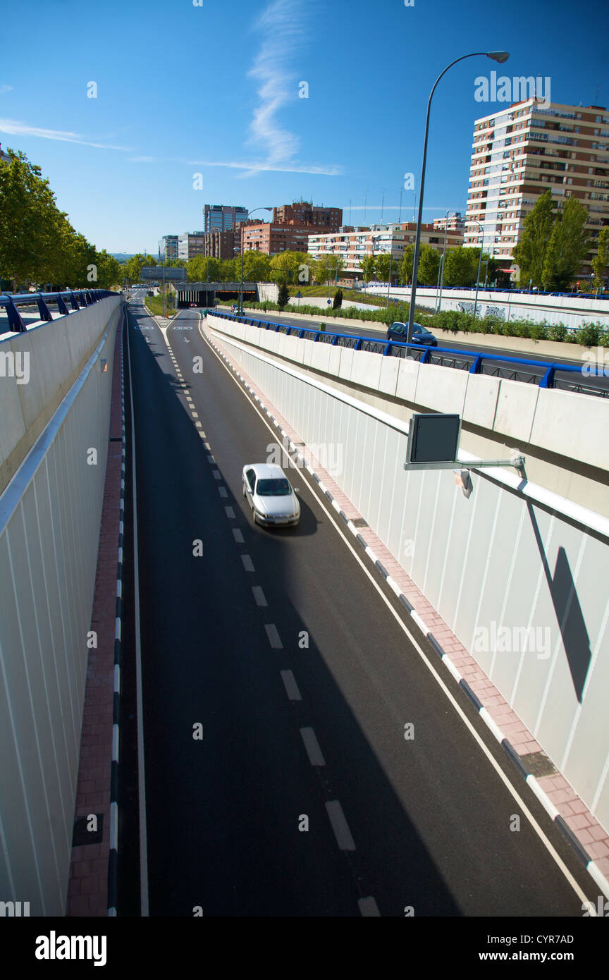 car in tunnel access at madrid city Stock Photo Alamy