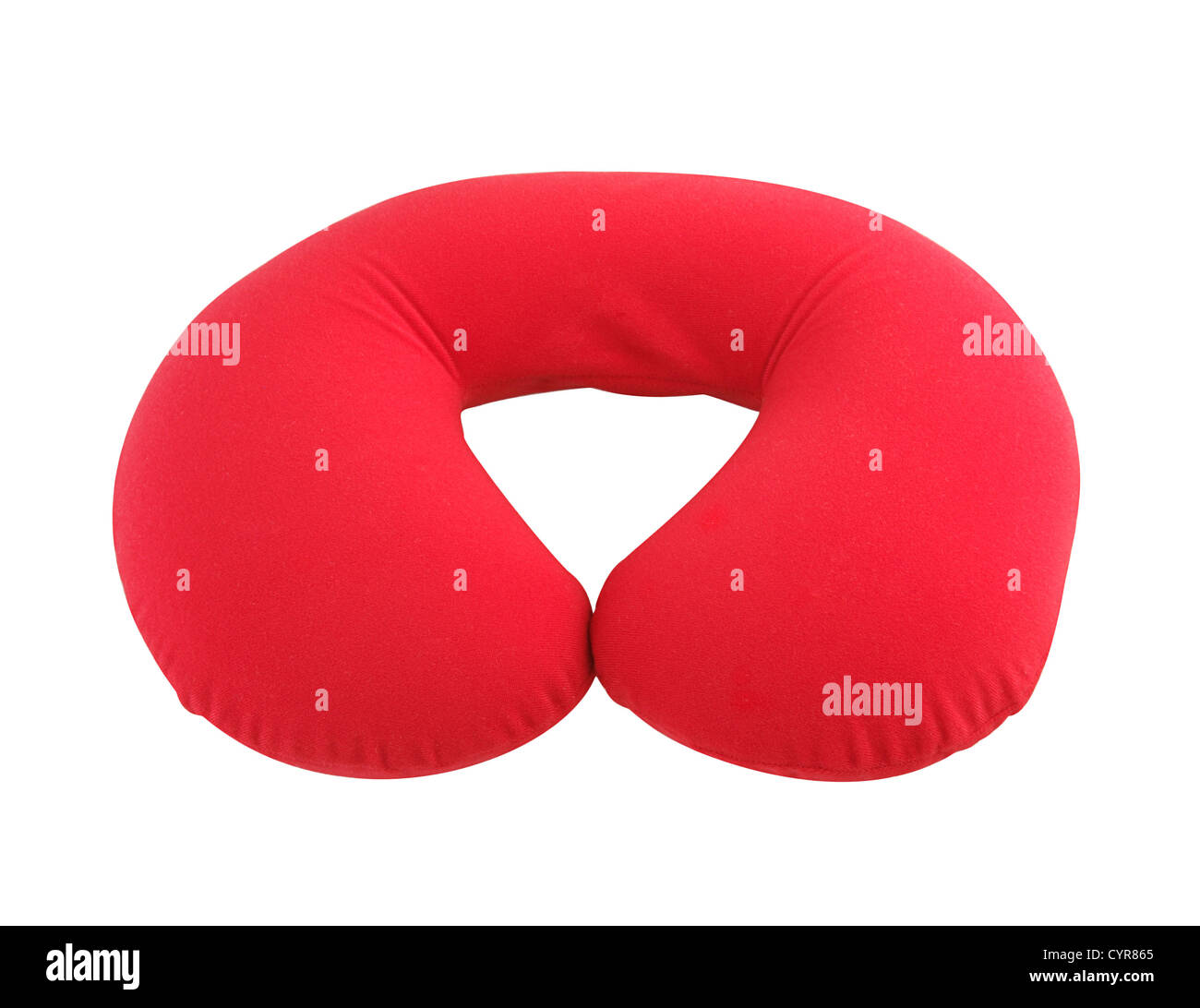 Red neck pillow for support your neck while traveling Stock Photo