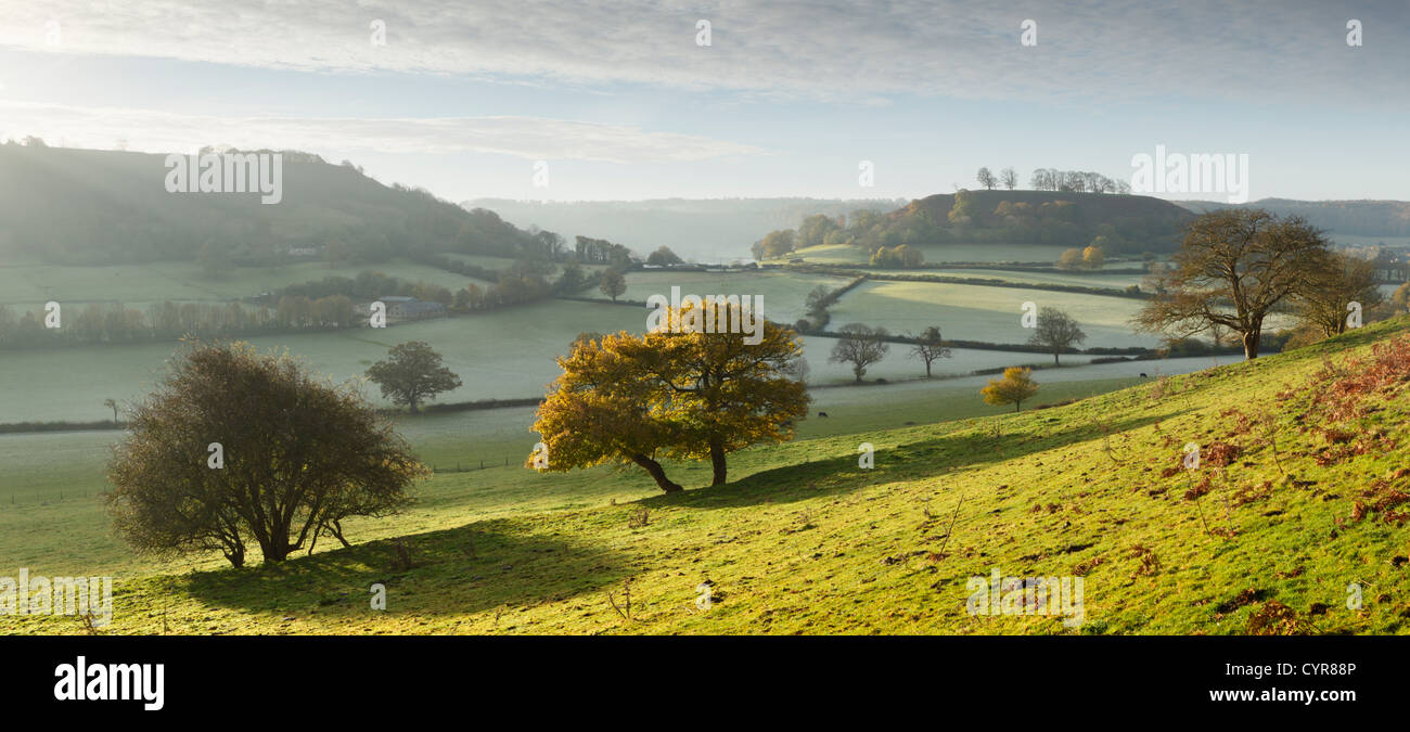 Cotswold Countryside in Autumn.  Gloucestershire. England. UK. Stock Photo