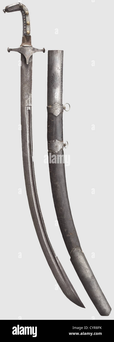 A Syrian shamshir,1st half of the 19th century. Heavy,single-edged ...