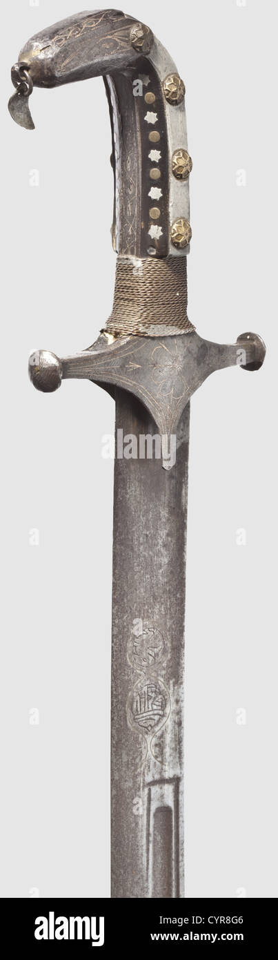 A Syrian shamshir,1st half of the 19th century. Heavy,single-edged ...