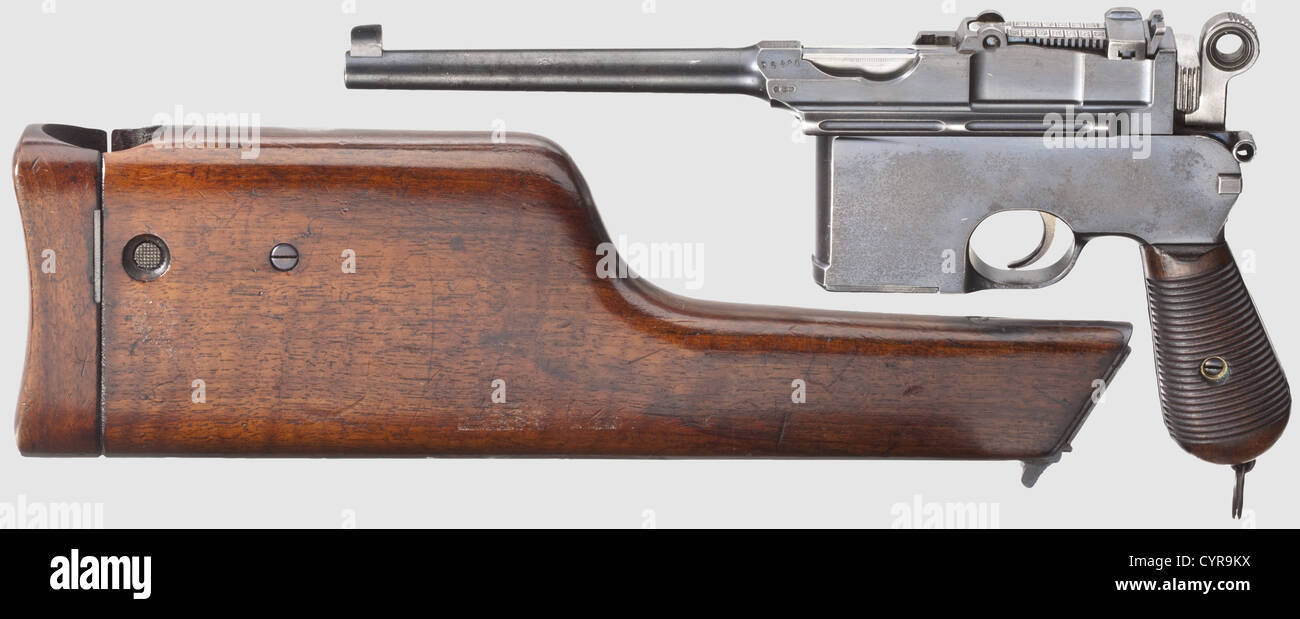 Mauser C 96 "Flatside Large Ring",with shoulder stock,circa 1901,7.63