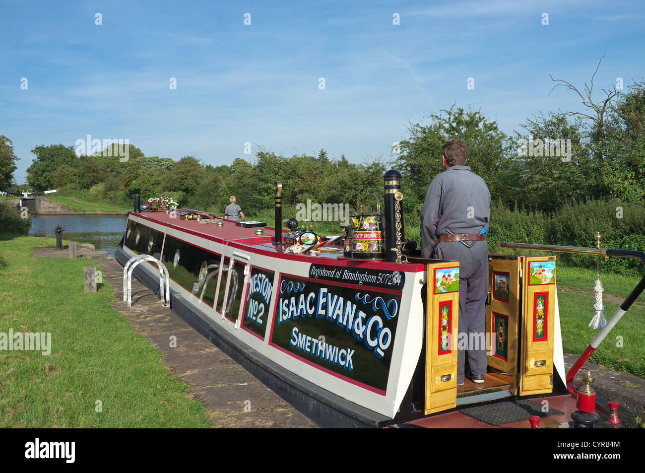 Boating on the Worcester and Birmingham Canal at Astwood near Droitwich