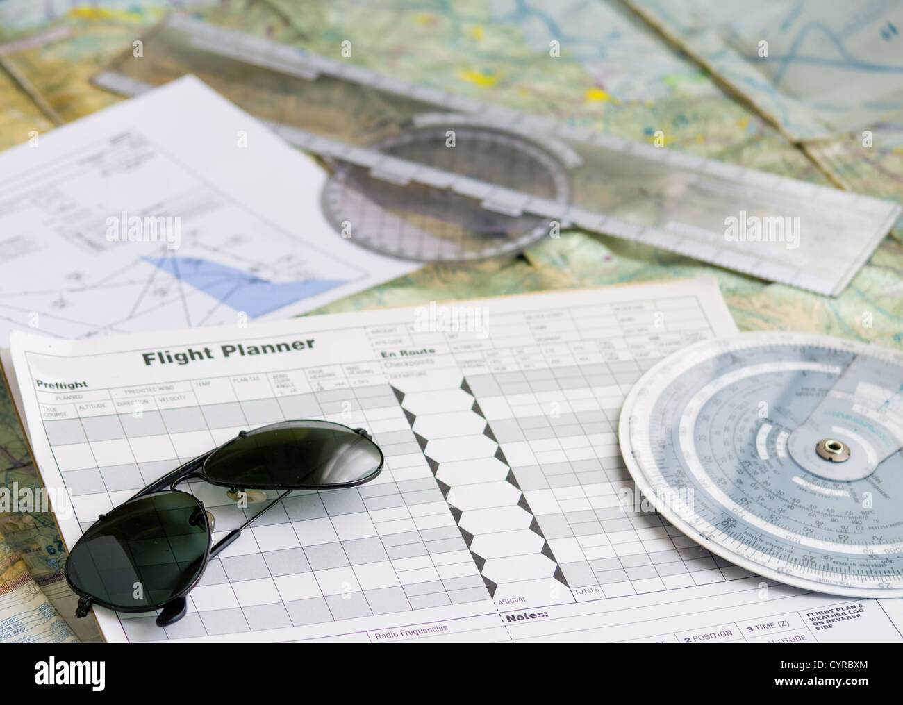 flight planner and aviation tools Stock Photo Alamy
