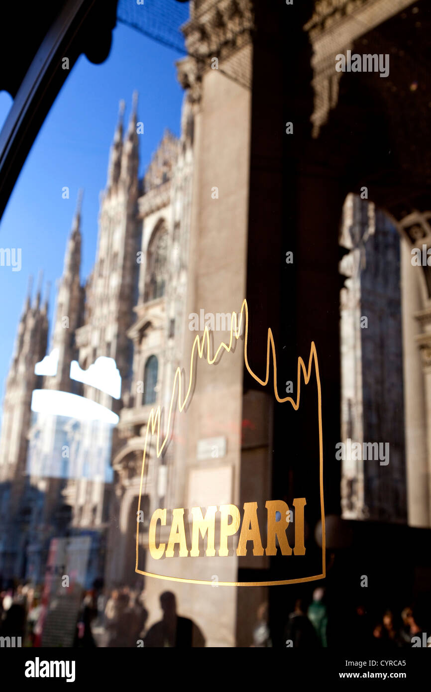 Campari bar and cafeteria, Galleria, Duomo square, Milan, Milano, Italy, Italia Stock Photo