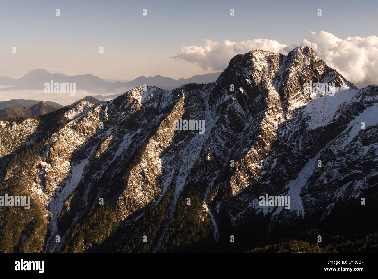 It is the highest mountain in Taiwan and the eastsouth also Stock Photo
