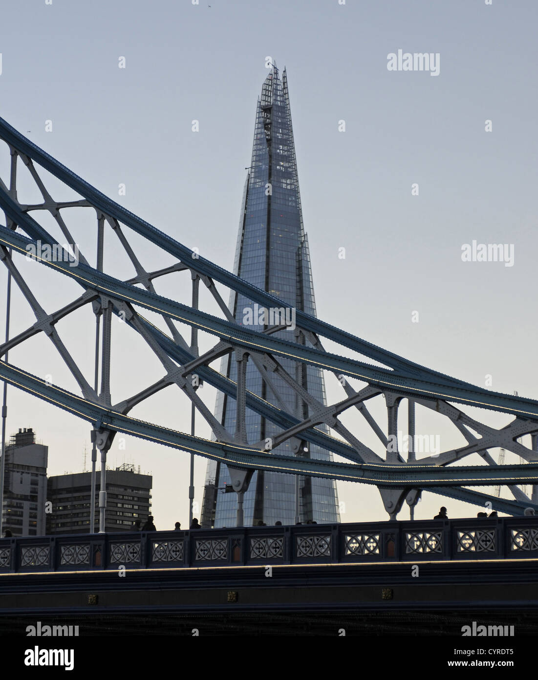 The Shard viewed from Tower Bridge London England Stock Photo