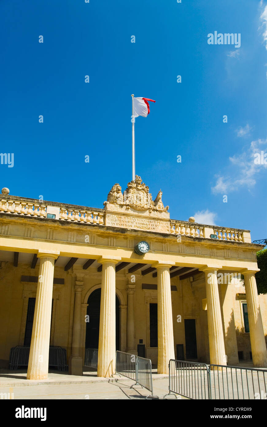 Facade of a palace, Grand Master's Palace, Valletta, Malta Stock Photo