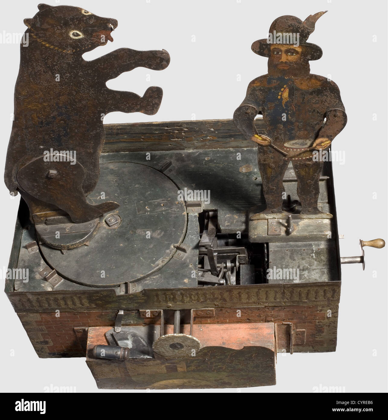 A German mechanical shooting target, 19th century Constructed of wood