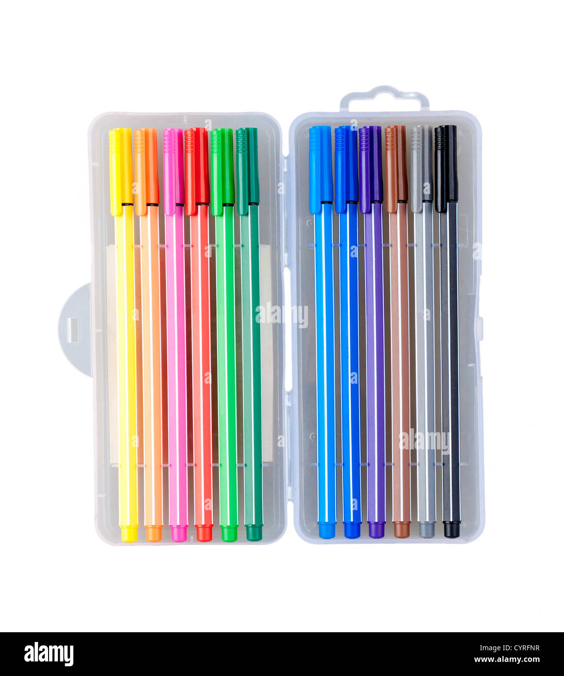 Nice colorful pens isolates on white background Stock Photo