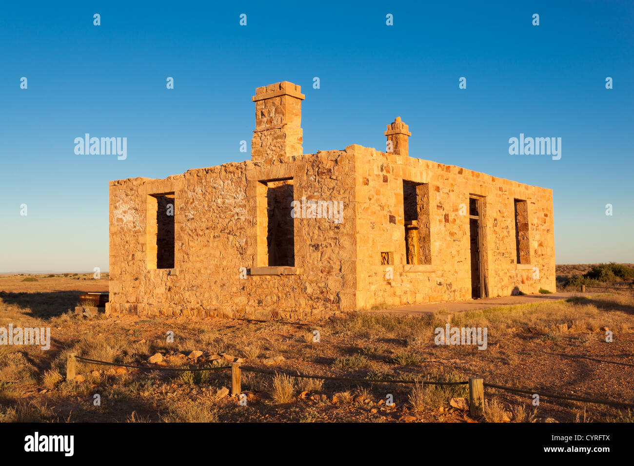 Ruins of the post office in Farina on the Oodnadatta Track in Outback South Australia Stock Photo