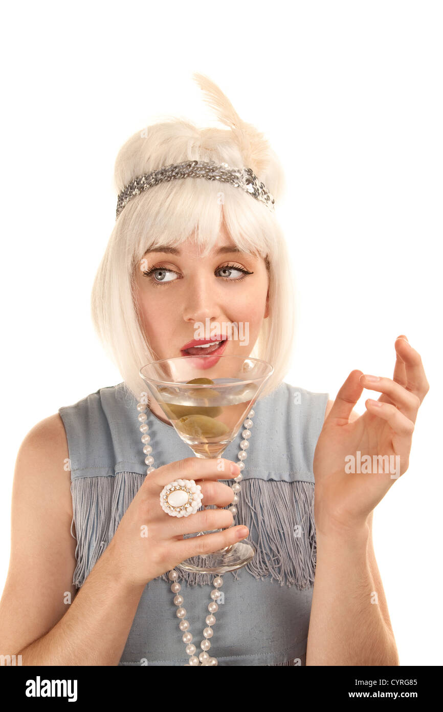Pretty woman in vinatge 1920s flapper dress Stock Photo - Alamy