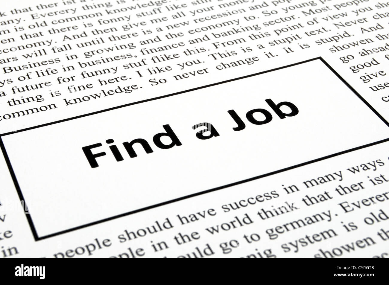 Newspaper Unemployment Stock Photos & Newspaper Unemployment Stock