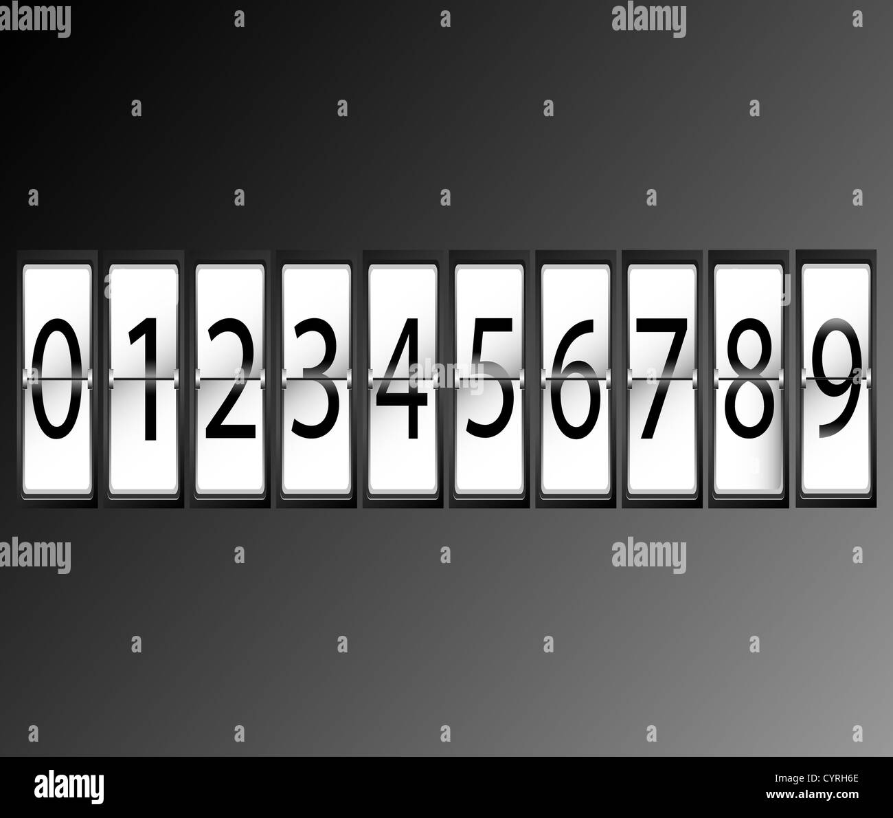 Airport Terminal Timetable Display Font Set Royalty Free Stock Photo