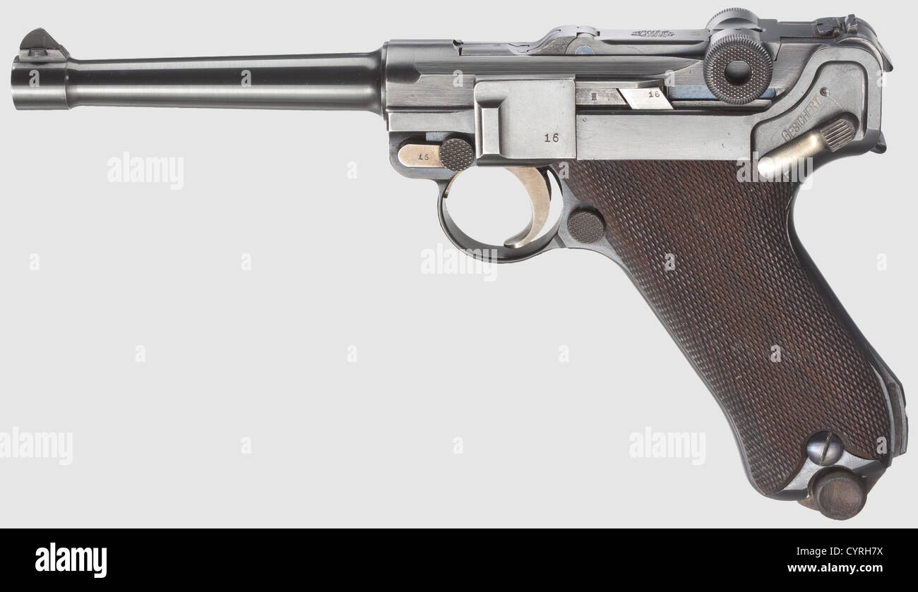 Parabellum DWM Commercial with folding rear sight,cal.9 mm Parabellum ...