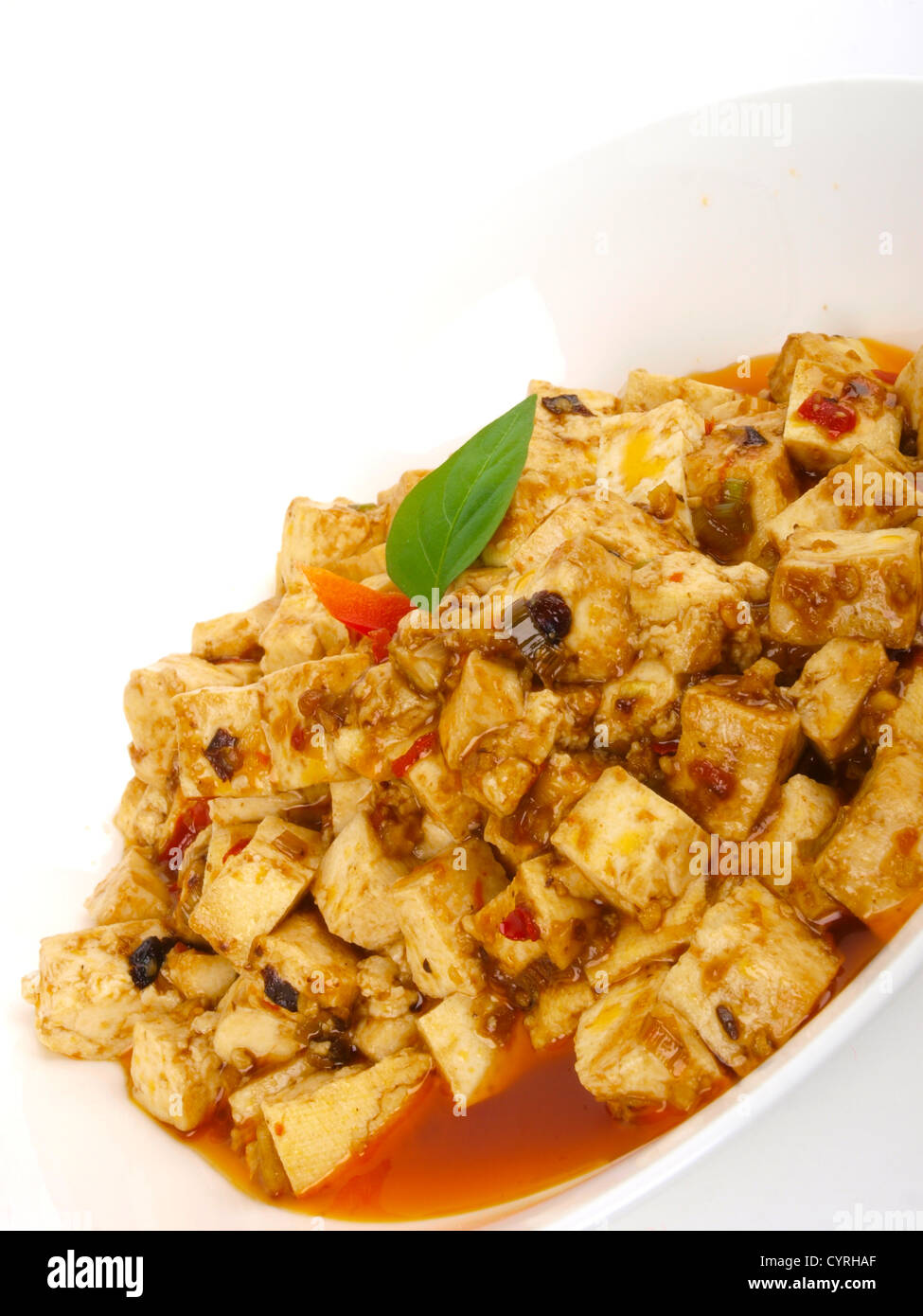 Fried Tofu in Sweet Chili Sauce Stock Photo - Alamy