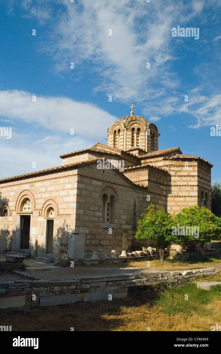 Ruins of a church, Church of The Holy Apostles, The Ancient Agora, Athens, Greece Stock Photo