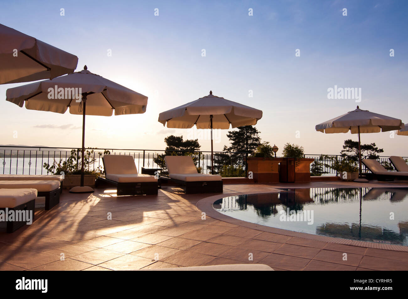 Swimming pool of luxury hotel at day Stock Photo - Alamy