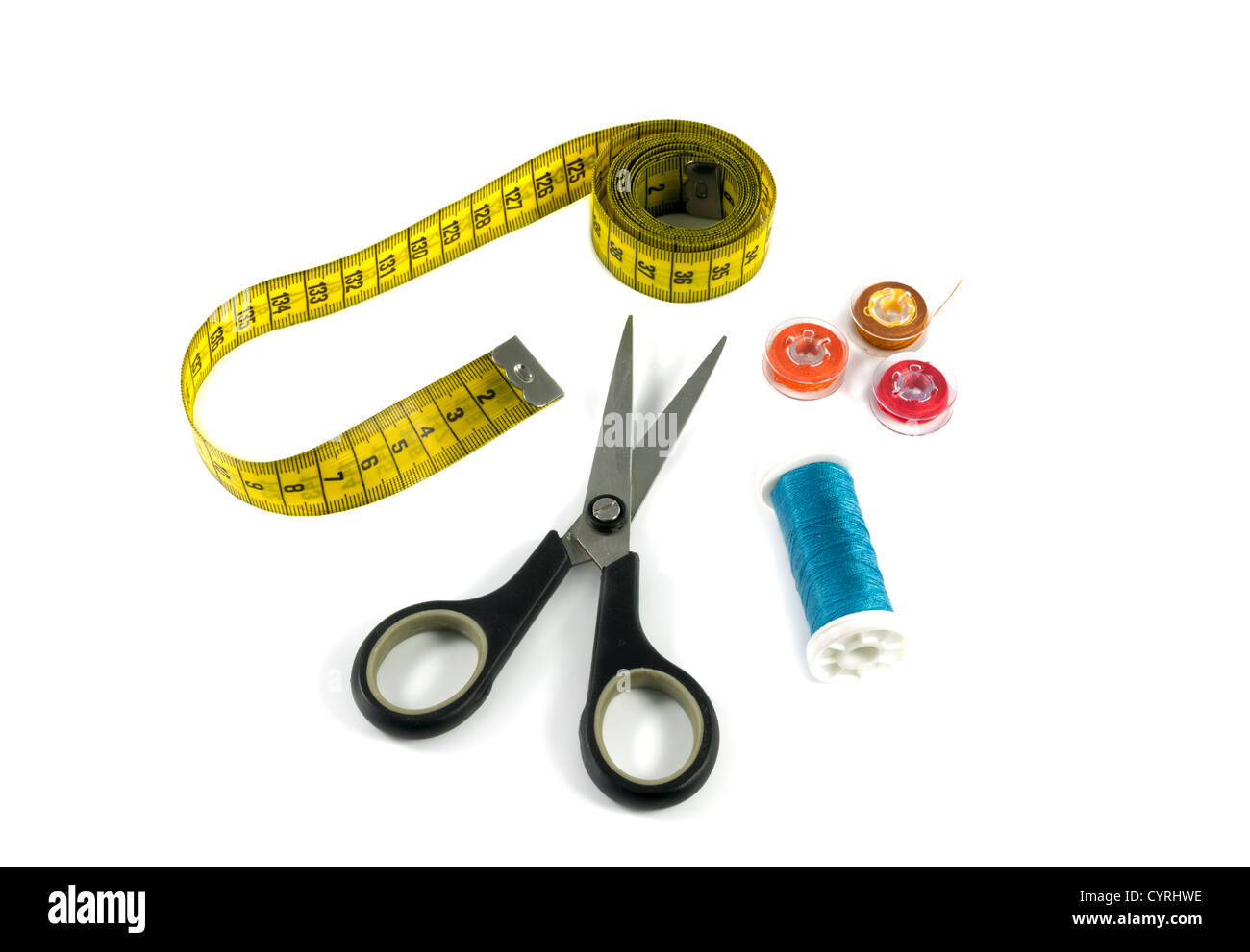 tailors equipment isolated on white Stock Photo Alamy