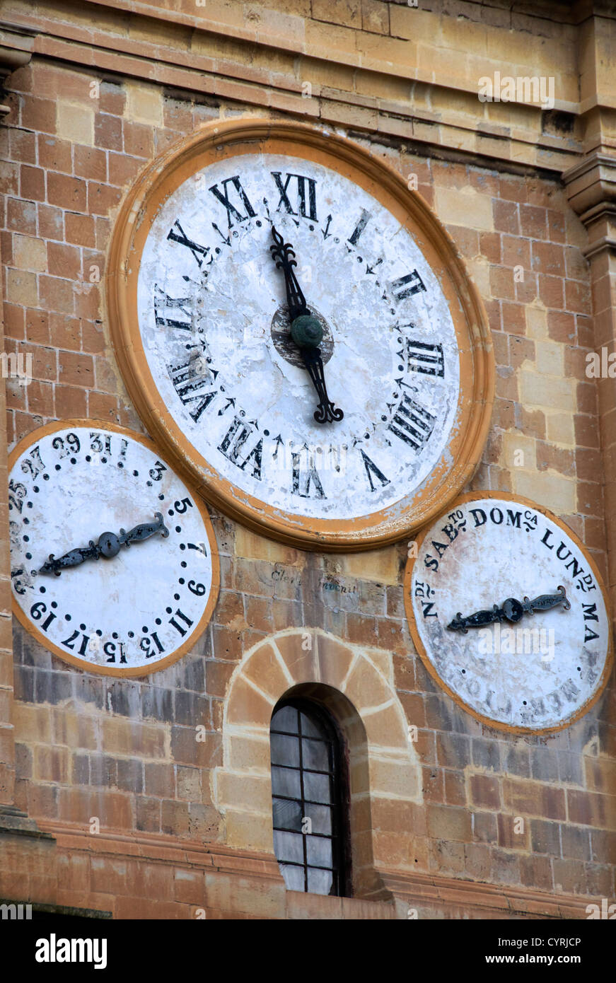 Clocks St John's Cathedral Valletta Malta Stock Photo