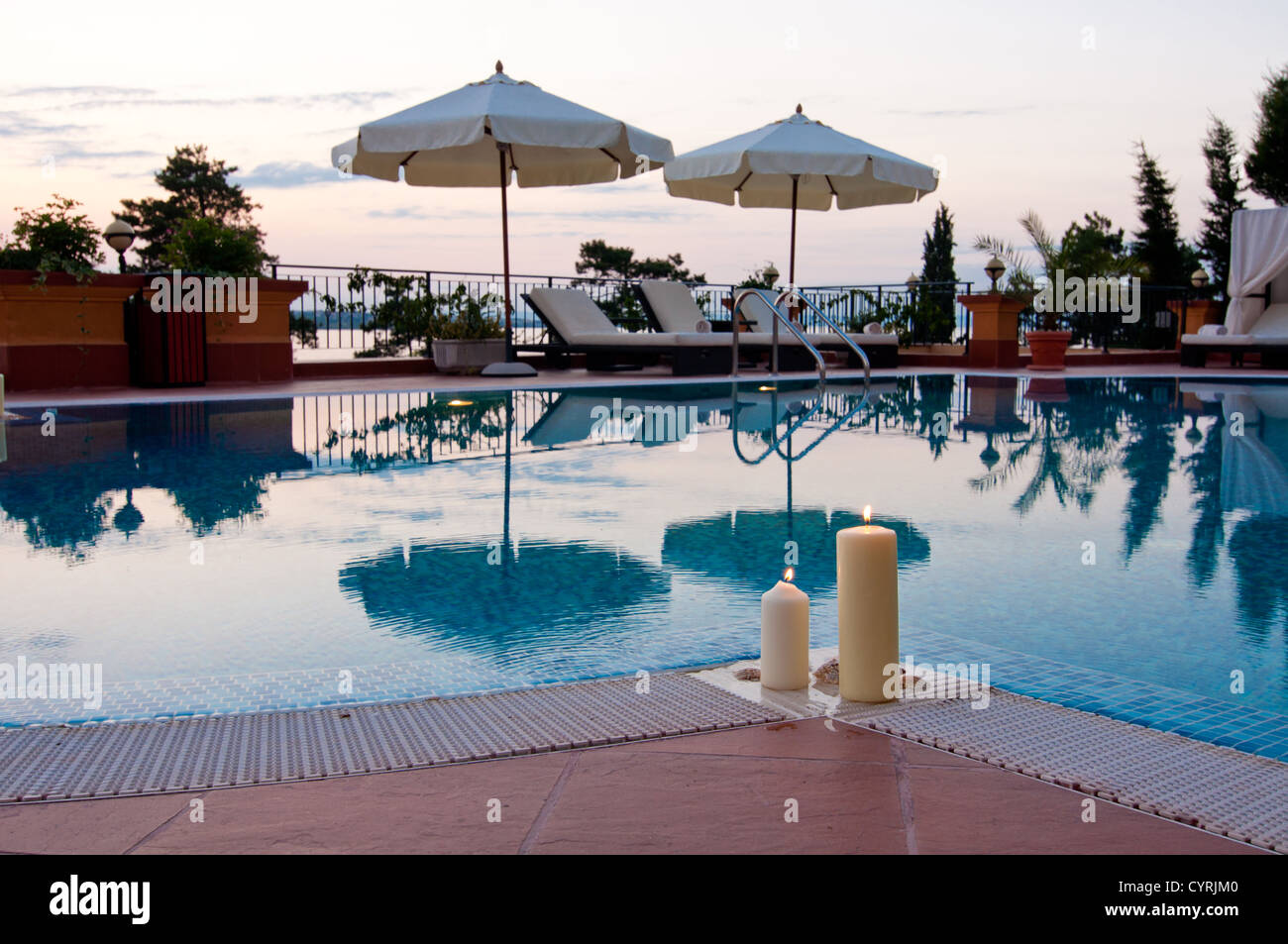 Swimming pool of luxury hotel at day Stock Photo - Alamy