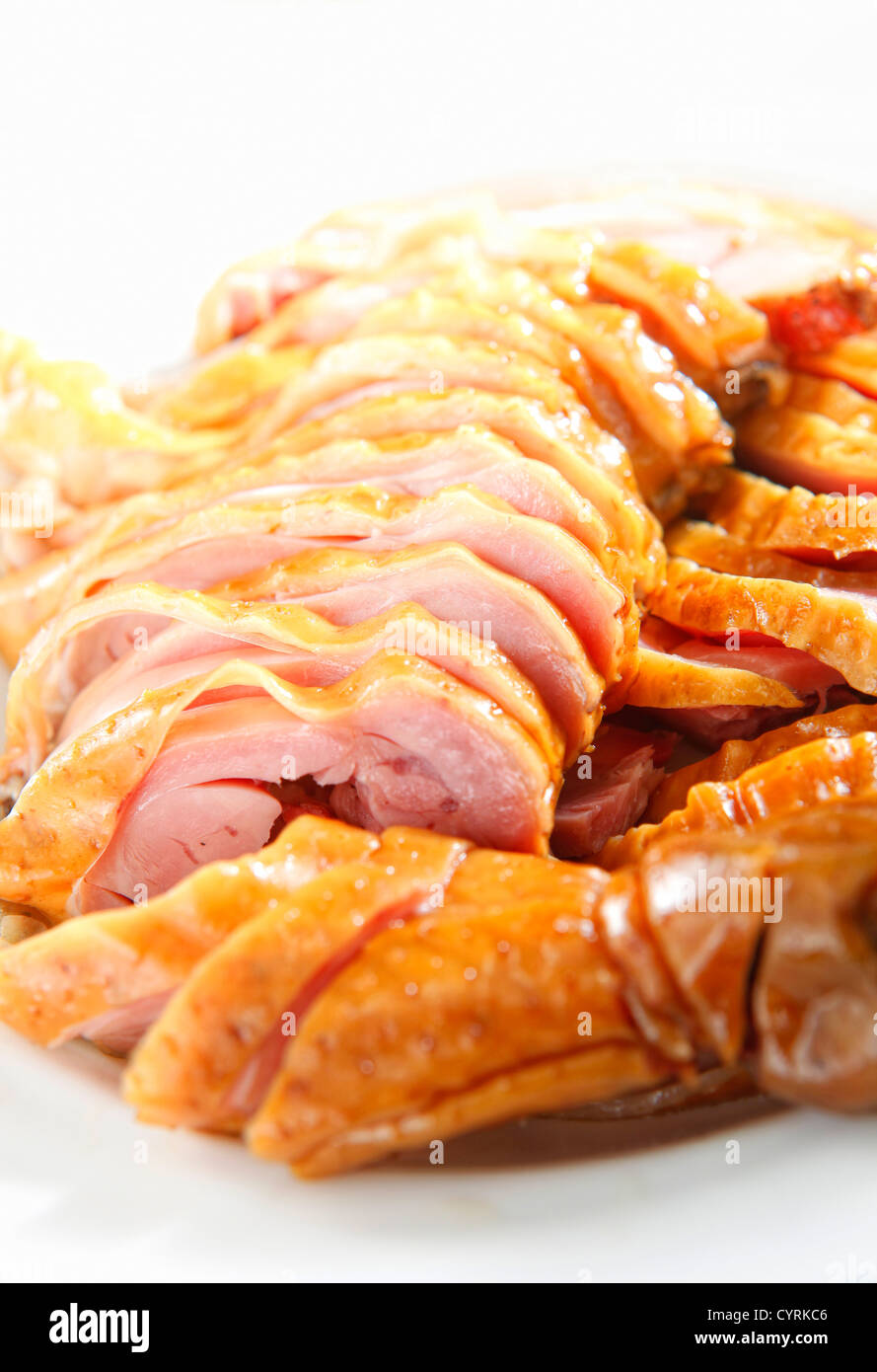 Sliced duck meat Stock Photo