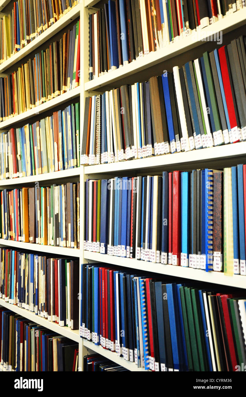 bookshelf or book shelf in a university library Stock Photo Alamy